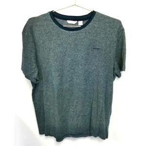 Calvin Klein Mens Green blue Crew Neck Short Sleeve T-Shirt Size Large
